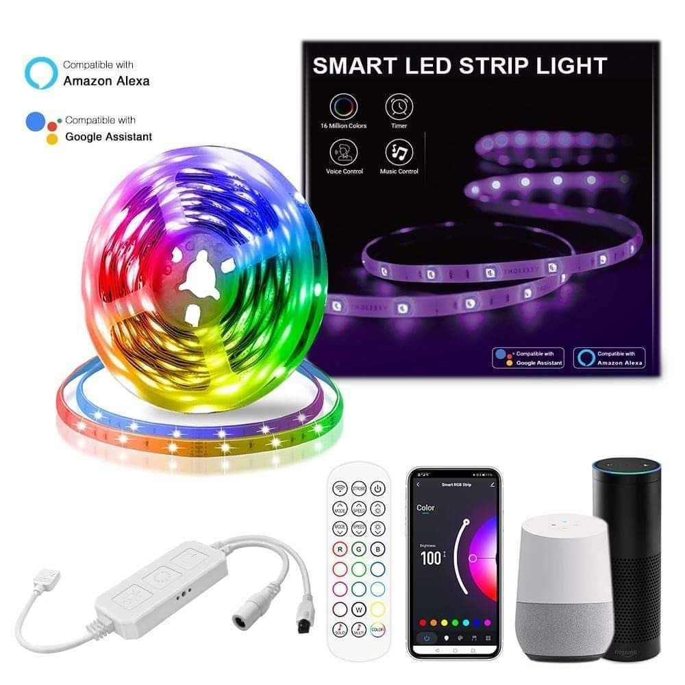 Smart WiFi RGBW IP65 LED Strip Kit Light 5 meters Seven LED