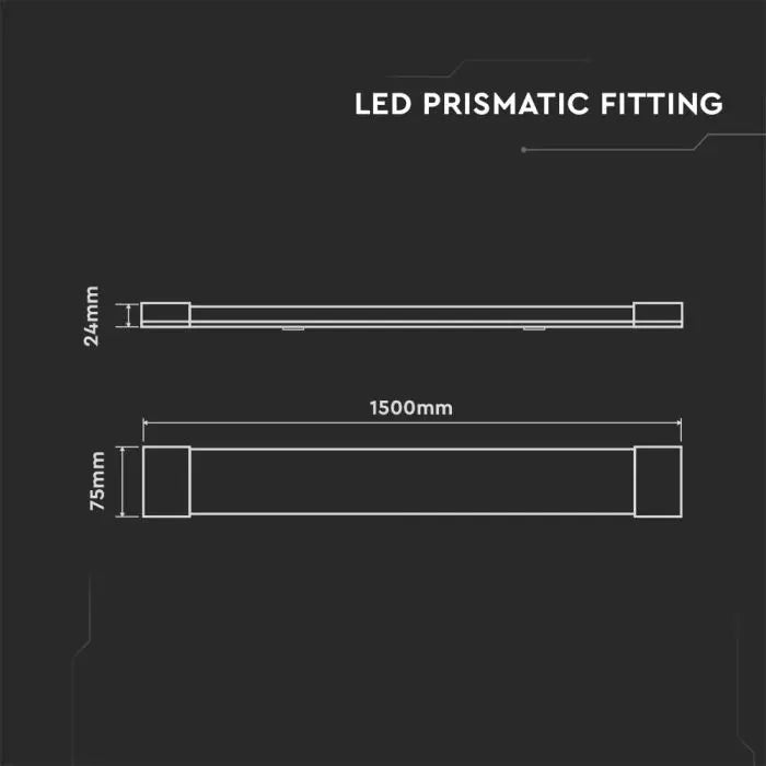 38W LED Slim Batten 1500mm (5ft) 155lm/w - 4000K
