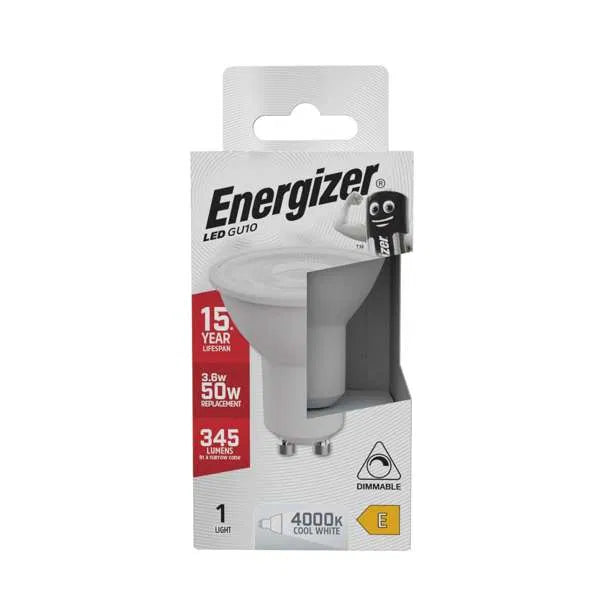 3.6W GU10 LED - Standard Beam Angle - 345lm - 4000K (Cool White) - Dimmable