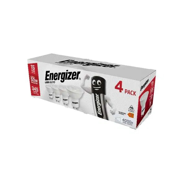 Energizer 4.9W GU10 LED Bulbs – Box of 4 (3000K / 4000K / 6500K)