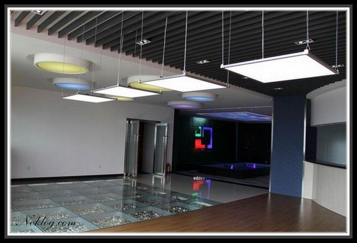 Suspended LED office panel lights with modern hanging kit