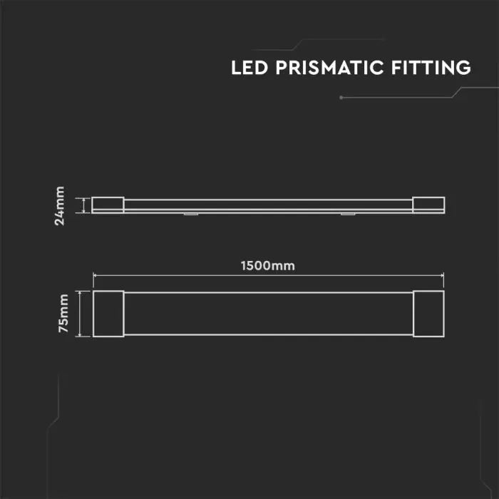 38W LED Slim Batten 1500mm (5ft) 155lm/w - 4000K