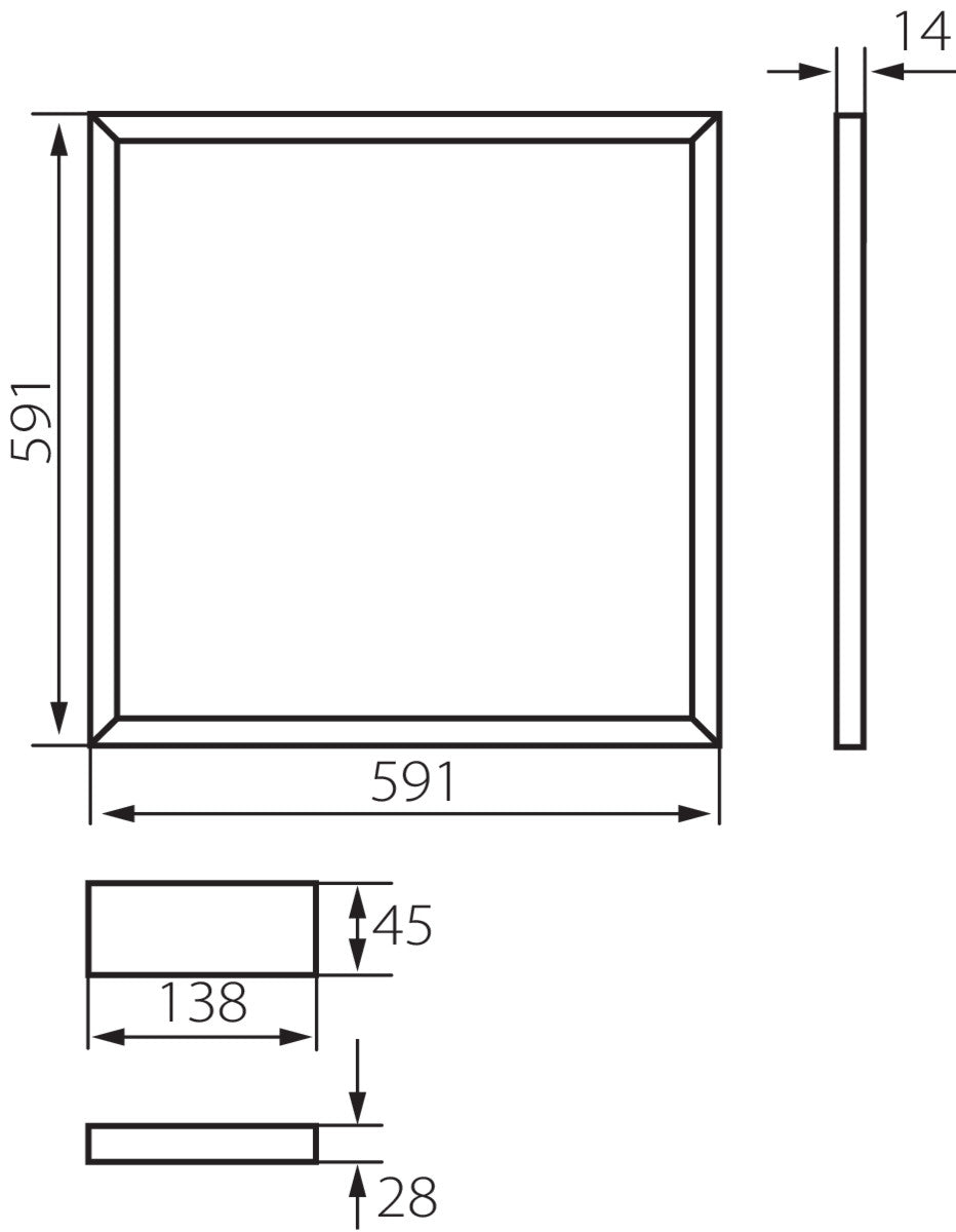 LED Frame Panel Light 40W 3600lm 4000K (Cool White)