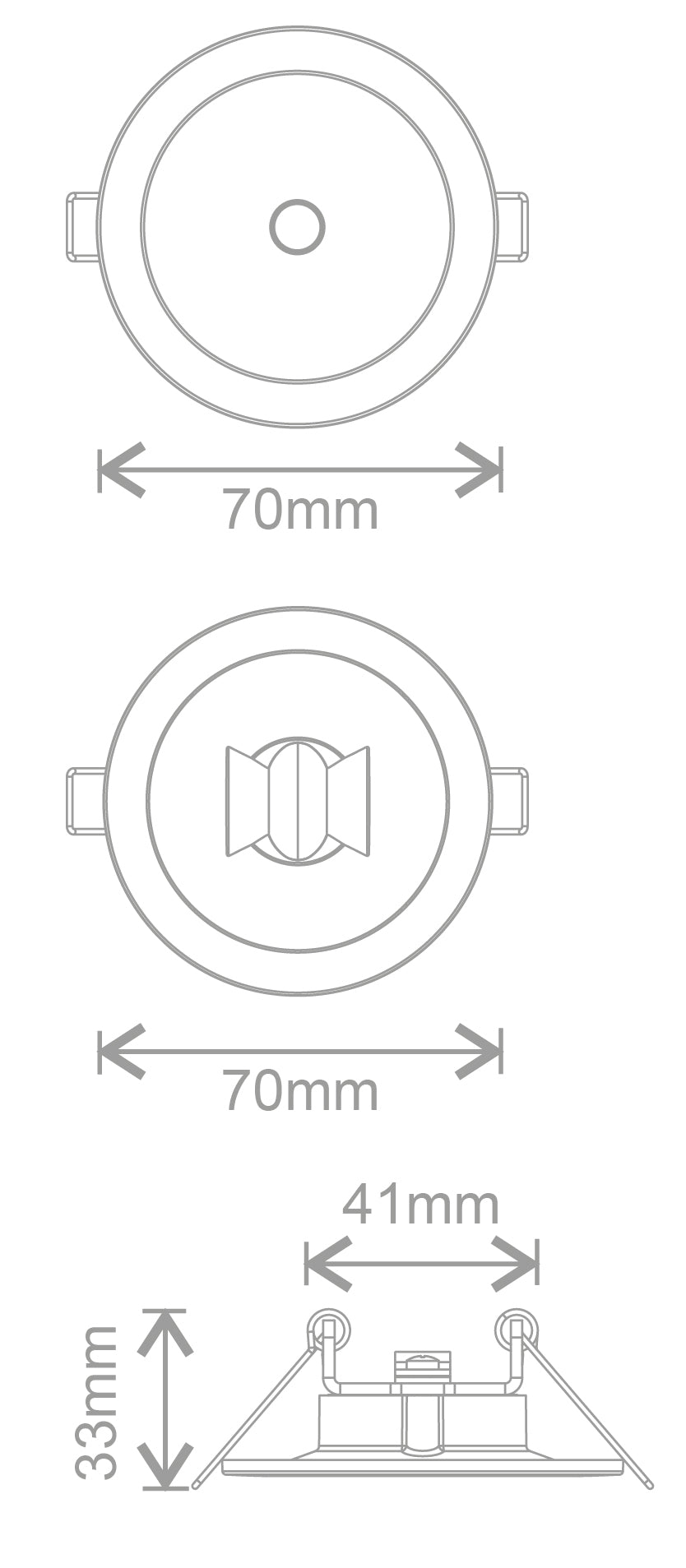 Nitro Standard 3W Emergency Downlight - Non Maintained - White