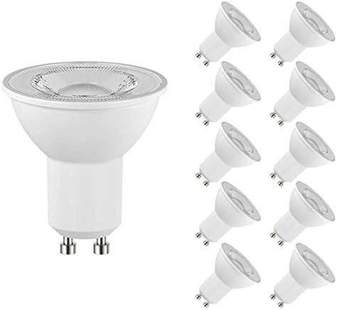 6W GU10 LED - Wide Beam Angle - 500lm - 4000K - Dimmable (Pack of 10)