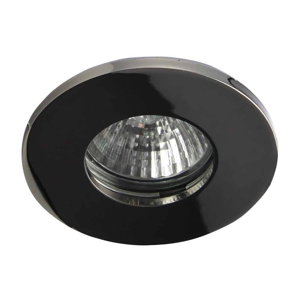 Bathroom Fire Rated IP65 GU10 Downlight - Black Chrome