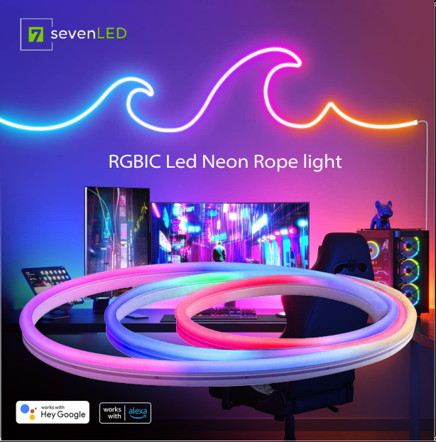 RGBIC Neon LED Strip Light Kit - 3 meters – Seven LED