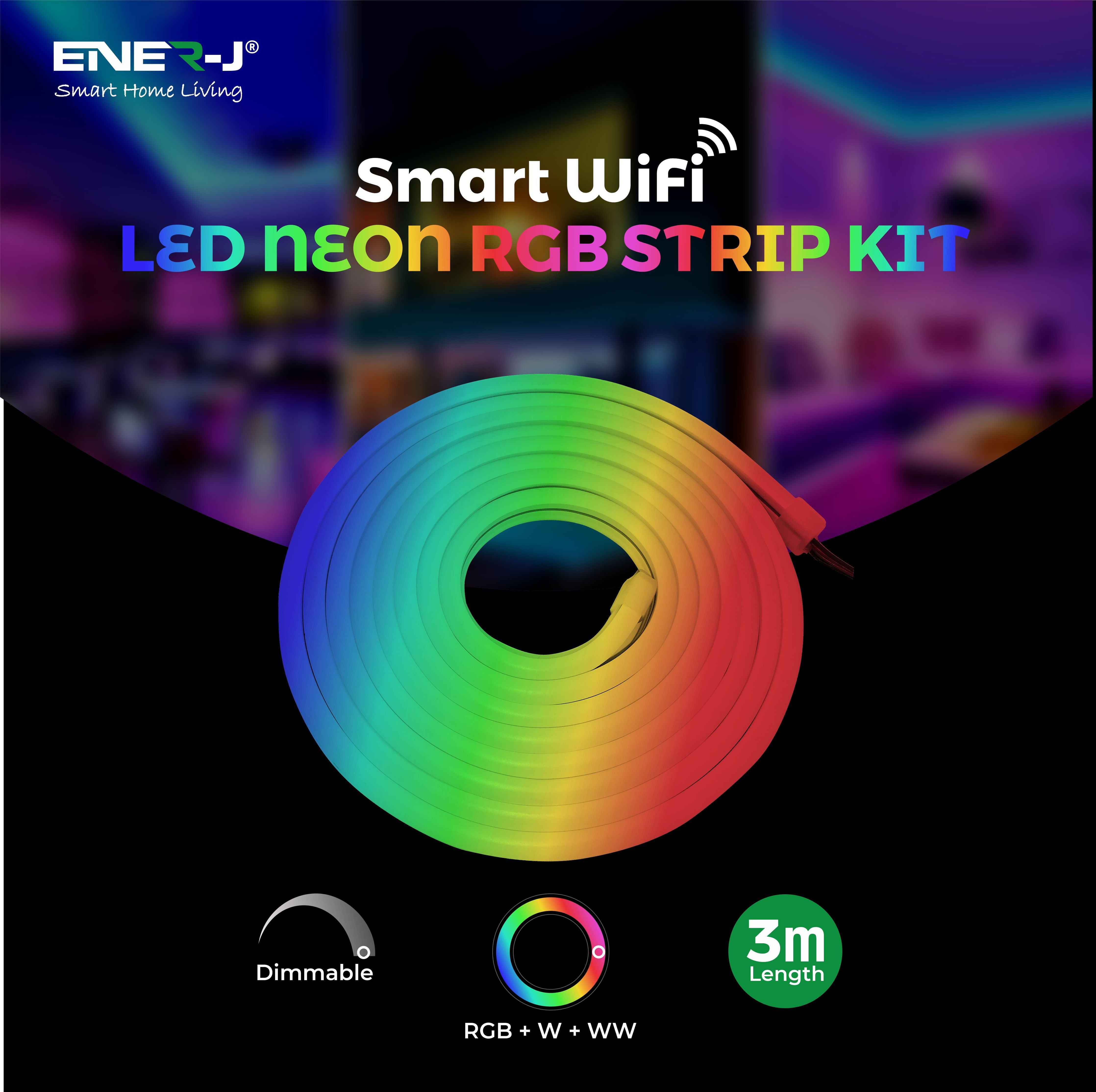 Smart WiFi RGB LED Neon IP65 Strip Kit 12V - 3 meters