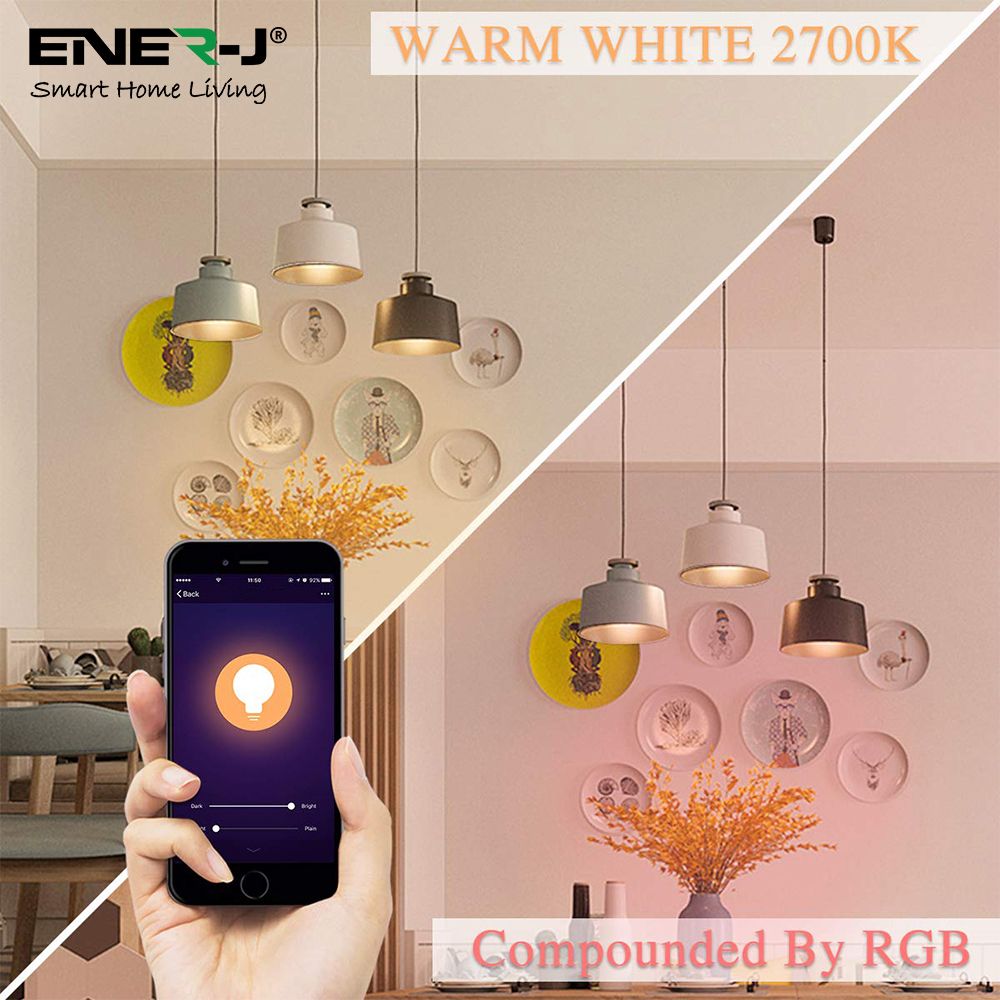 Smart WiFi A60 LED Lamp E27 - 9W - RGB+W+WW - Dimmable