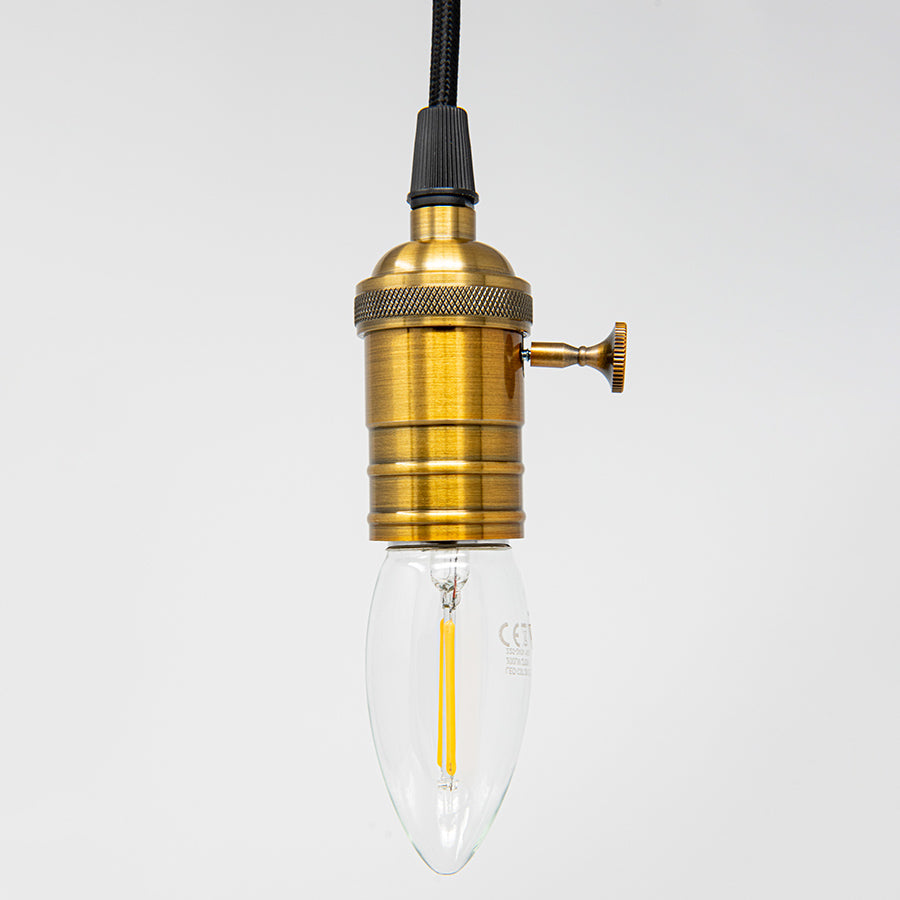 Antik E27 Industrial Pendant Fitting - Antique Gold Effect