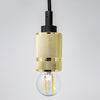Antik E27 Double Textured Pendant Fitting - Polished Gold Effect
